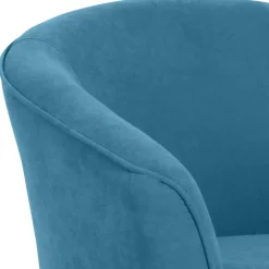 Wohnen Sessel in Petrol Blau und Buche Natur - Kusmana