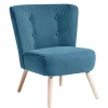 Wohnen Sessel in Petrol Blau Velours - Curedo