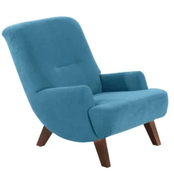 Wohnen Sessel in Petrol Veloursbezug - Frunz