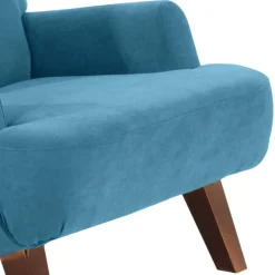 Wohnen Sessel in Petrol Veloursbezug - Frunz