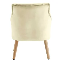 Wohnen Sessel mit Knopfheftung in Creme Samt - Artling (2er Set)