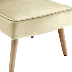 Wohnen Sessel mit Knopfheftung in Creme Samt - Artling (2er Set)