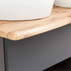 Wohnen Set Badmöbel mit Doppel-Waschtisch - Breznia (dreiteilig)