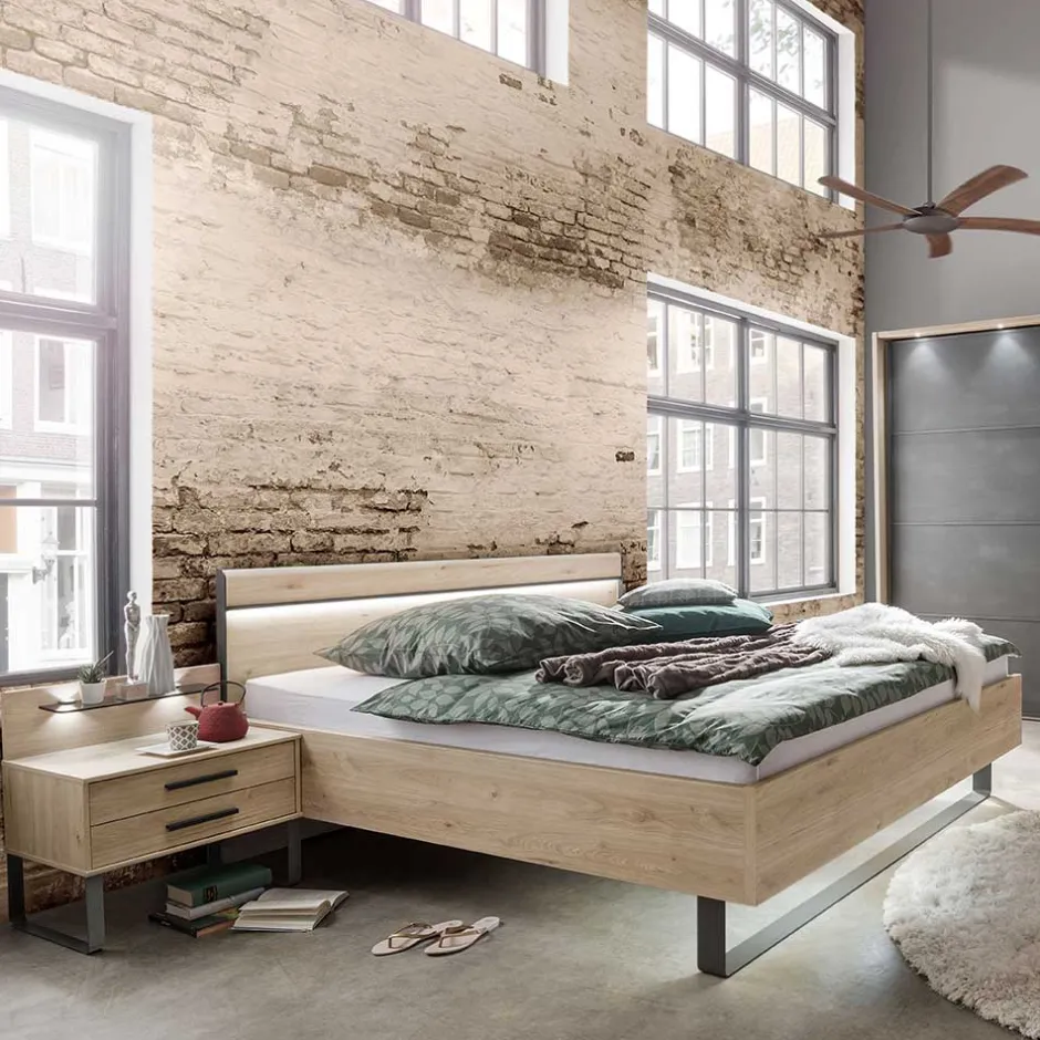 Wohnen Set Bettanlage mit LED Beleuchtung - Licruva (dreiteilig)