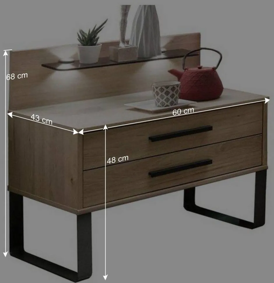 Wohnen Set Bettanlage mit LED Beleuchtung - Licruva (dreiteilig)