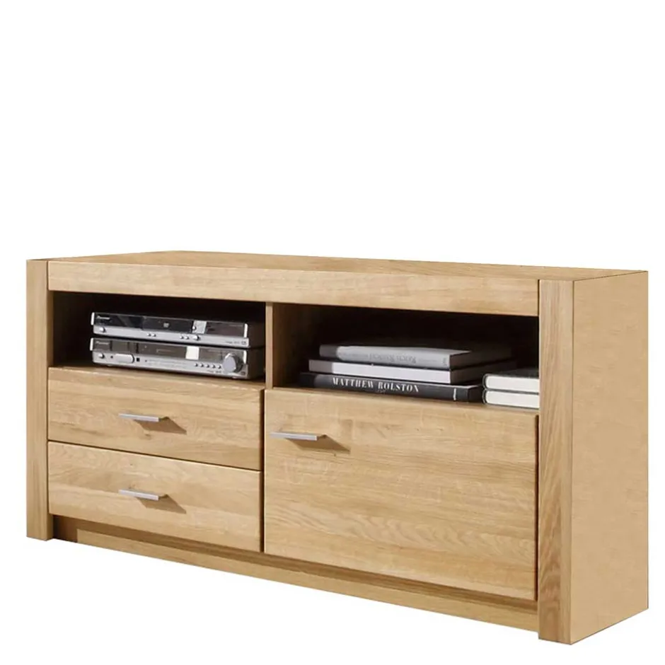 Wohnen Set Design Wohnwand aus Asteiche - Landuva (vierteilig)