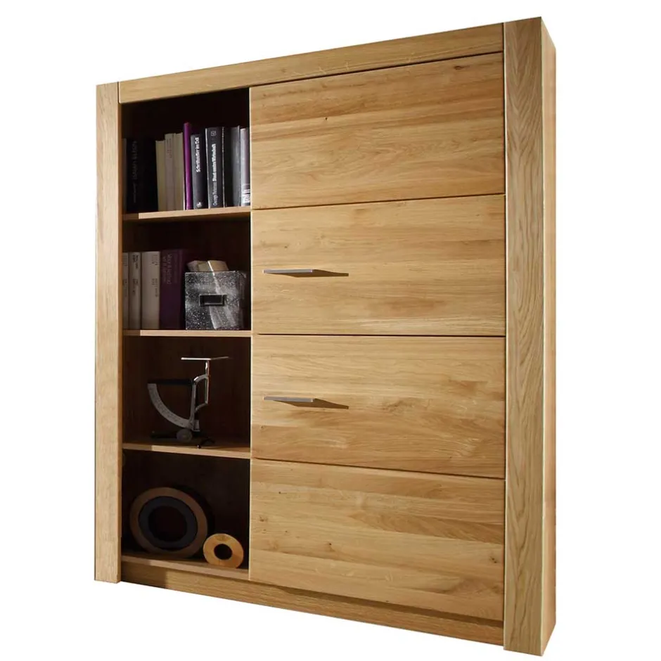 Wohnen Set Design Wohnwand aus Asteiche - Landuva (vierteilig)