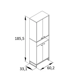 Wohnen Set Dielenmöbel in Graugrün - Velmarun (vierteilig)