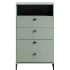 Wohnen Set Dielenmöbel in Graugrün - Velmarun (vierteilig)