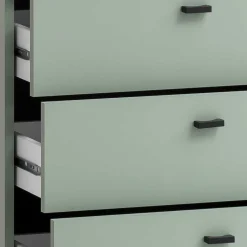 Wohnen Set Dielenmöbel in Graugrün - Velmarun (vierteilig)