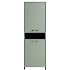 Wohnen Set Dielenmöbel in Graugrün - Velmarun (vierteilig)