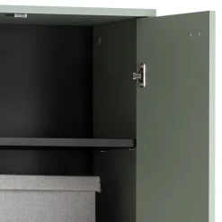 Wohnen Set Dielenmöbel in Graugrün - Velmarun (vierteilig)