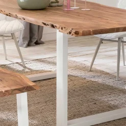 Set Esstisch mit Bank aus Akazie - Oking (zweiteilig)^Wohnen