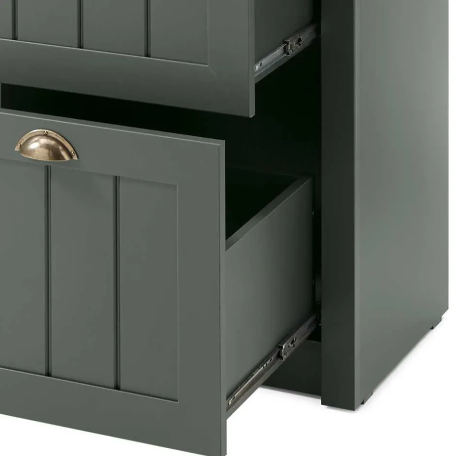 Wohnen Set Flur Einrichtung in Dunkelgrün - Niestov (fünfteilig)