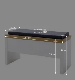 Wohnen Set Flur Einrichtung mit LED - Nusenia (fünfteilig)