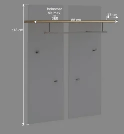 Wohnen Set Flur Einrichtung mit LED - Nusenia (fünfteilig)