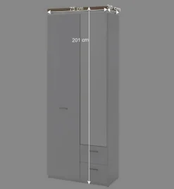 Wohnen Set Flur Einrichtung mit LED - Nusenia (fünfteilig)