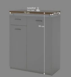 Wohnen Set Flur Einrichtung mit LED - Nusenia (fünfteilig)