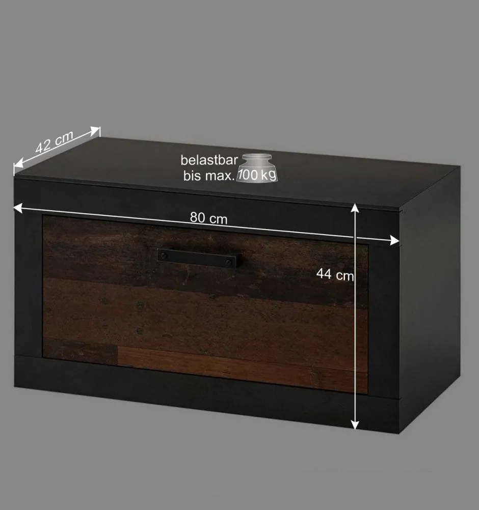 Wohnen Set Flurmöbel in Holz Antik - Timuras (vierteilig)