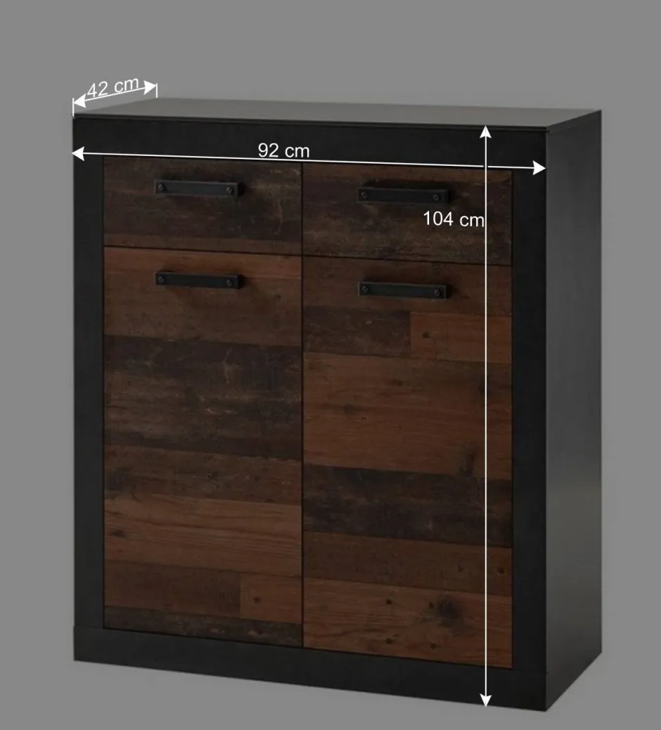 Wohnen Set Flurmöbel in Holz Antik - Timuras (vierteilig)