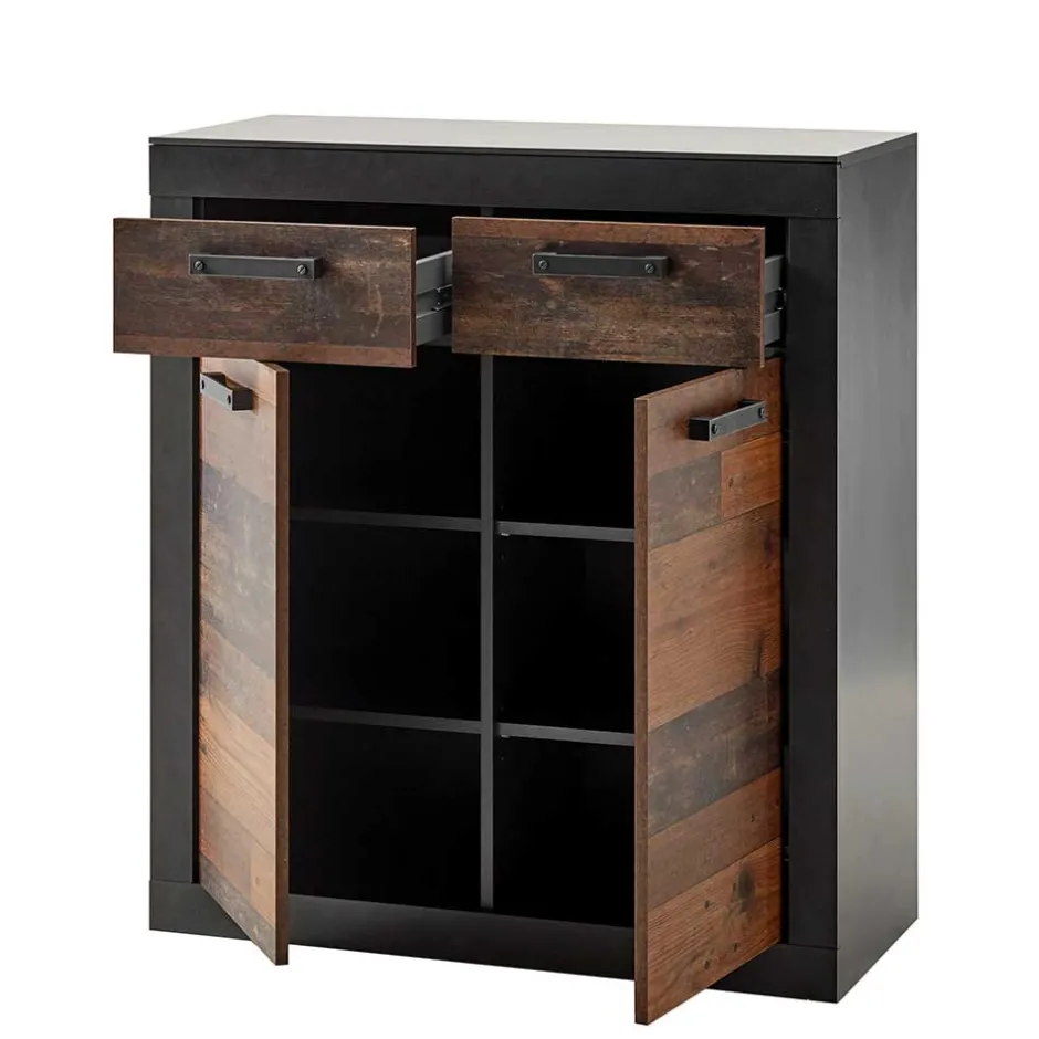 Wohnen Set Flurmöbel in Holz Antik - Timuras (vierteilig)