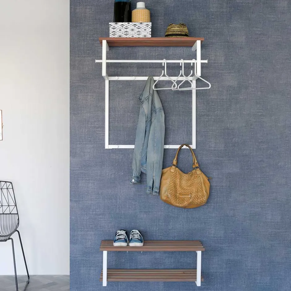 Wohnen Set Flurmöbel in Weiß & Eiche - Duvinia (zweiteilig)