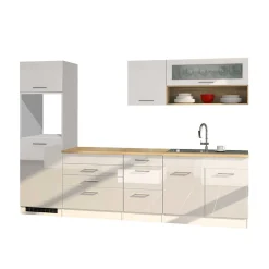 Set Küchen Möbel in Weiß Glanz - Cuneo I (achtteilig)^Wohnen New