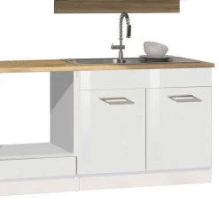 Wohnen Set Küchenblock Möbel in Weiß - Cuneo (neunteilig)