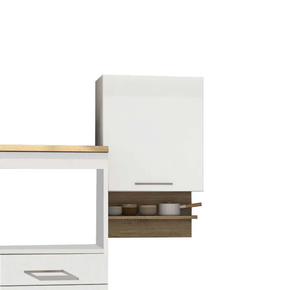 Wohnen Set Küchenblock Möbel in Weiß - Cuneo (neunteilig)