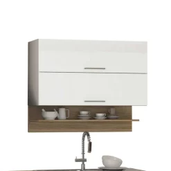 Wohnen Set Küchenblock Möbel in Weiß - Cuneo (neunteilig)