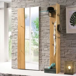 Wohnen Set Spiegel & Garderobe aus Eiche - Avidora (zweiteilig)