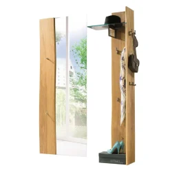 Wohnen Set Spiegel & Garderobe aus Eiche - Avidora (zweiteilig)