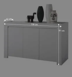 Wohnen Set TV Lowboard & Regal & Sideboard - Mikes (dreiteilig)