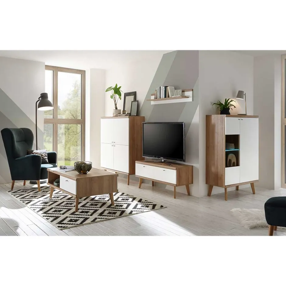 Set Wohnzimmermöbel im Skandi Design - Cablos II (fünfteilig)^Wohnen Discount