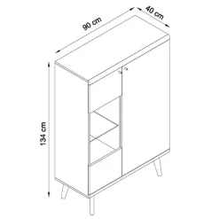 Set Wohnzimmermöbel im Skandi Design - Cablos II (fünfteilig)^Wohnen Discount