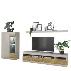 Set Wohnzimmermöbel in Hellgrau & Zinneiche - Lioscas (dreiteilig)^Wohnen Online