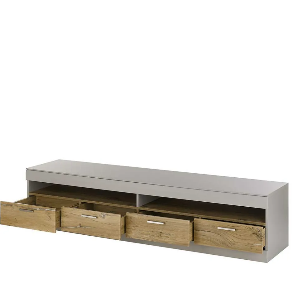 Set Wohnzimmermöbel in Hellgrau & Zinneiche - Lioscas (dreiteilig)^Wohnen Online