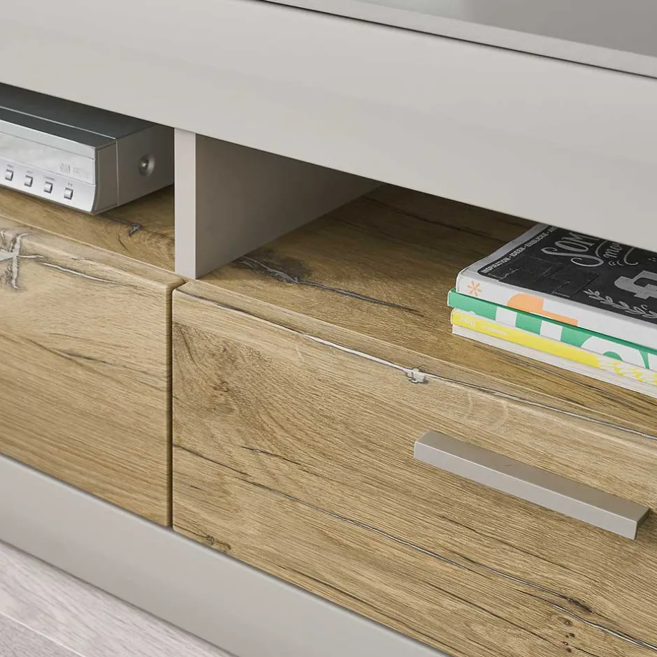 Set Wohnzimmermöbel in Hellgrau & Zinneiche - Lioscas (dreiteilig)^Wohnen Online