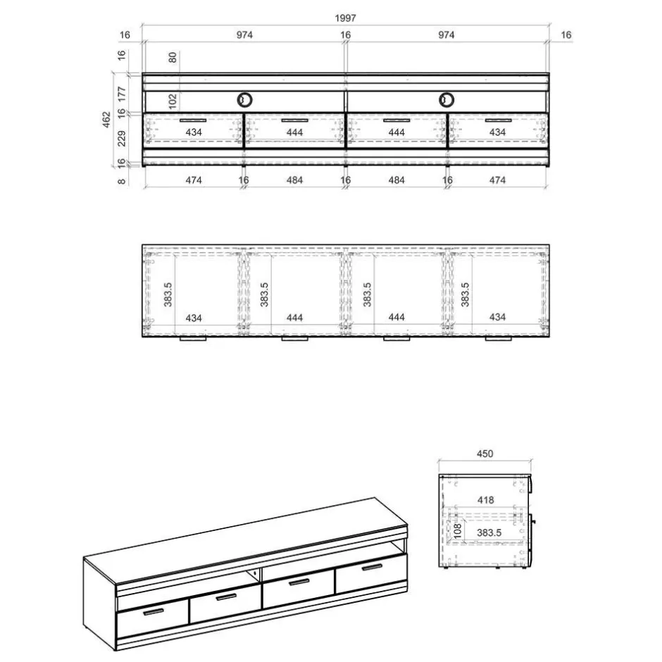 Set Wohnzimmermöbel in Hellgrau & Zinneiche - Lioscas (dreiteilig)^Wohnen Online
