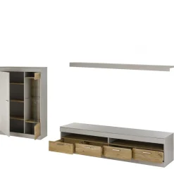 Set Wohnzimmermöbel in Hellgrau & Zinneiche - Lioscas (dreiteilig)^Wohnen Online