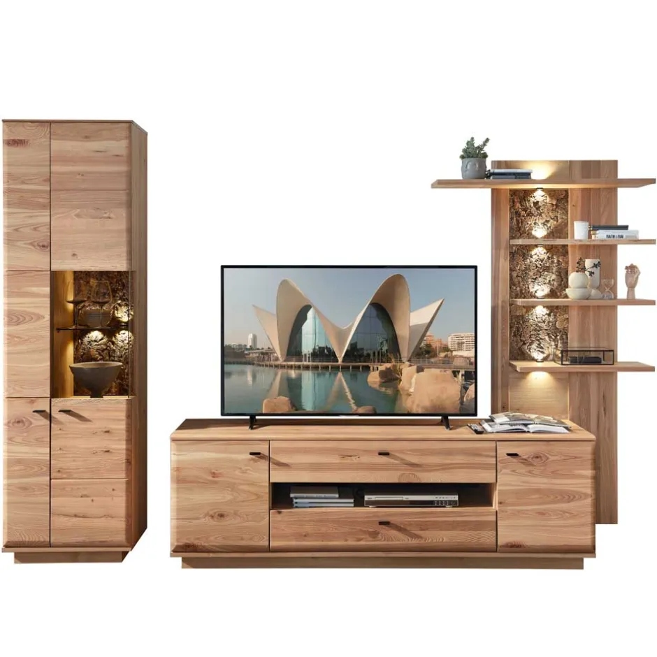 Wohnen Set Wohnzimmermöbel Wohnwand - Cassna (dreiteilig)