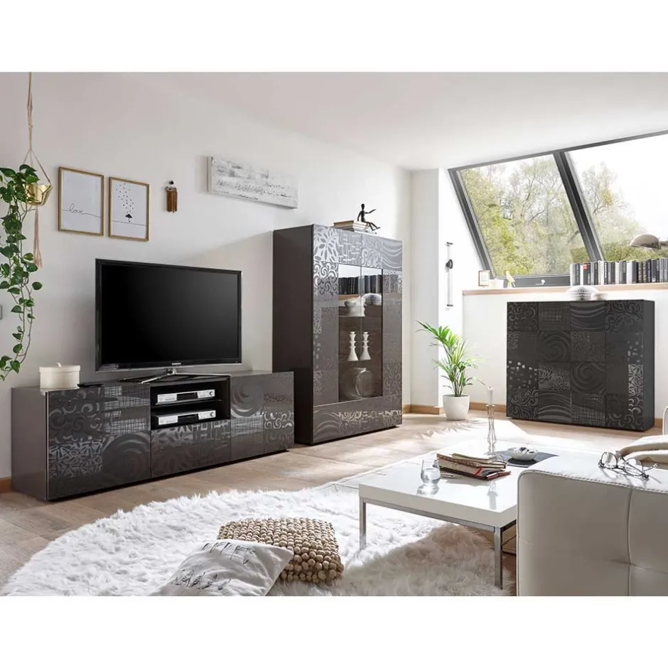 Wohnen Set Wohnzimmer-Schränke modern - Ipatal (dreiteilig)