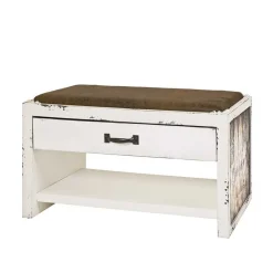 Shabby Chic Bank in Weiß & Braun - Beat^Wohnen Online