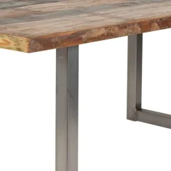 Shabby Chic Recyclingholz Tisch Formosia mit Stahl Bügelgestell^Wohnen Online