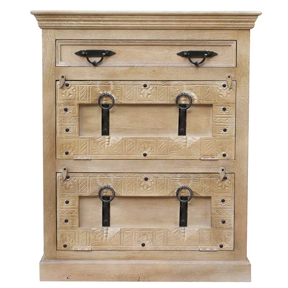 Shabby Chic Schuhkommode in Grey Wash - Abid^Wohnen Online