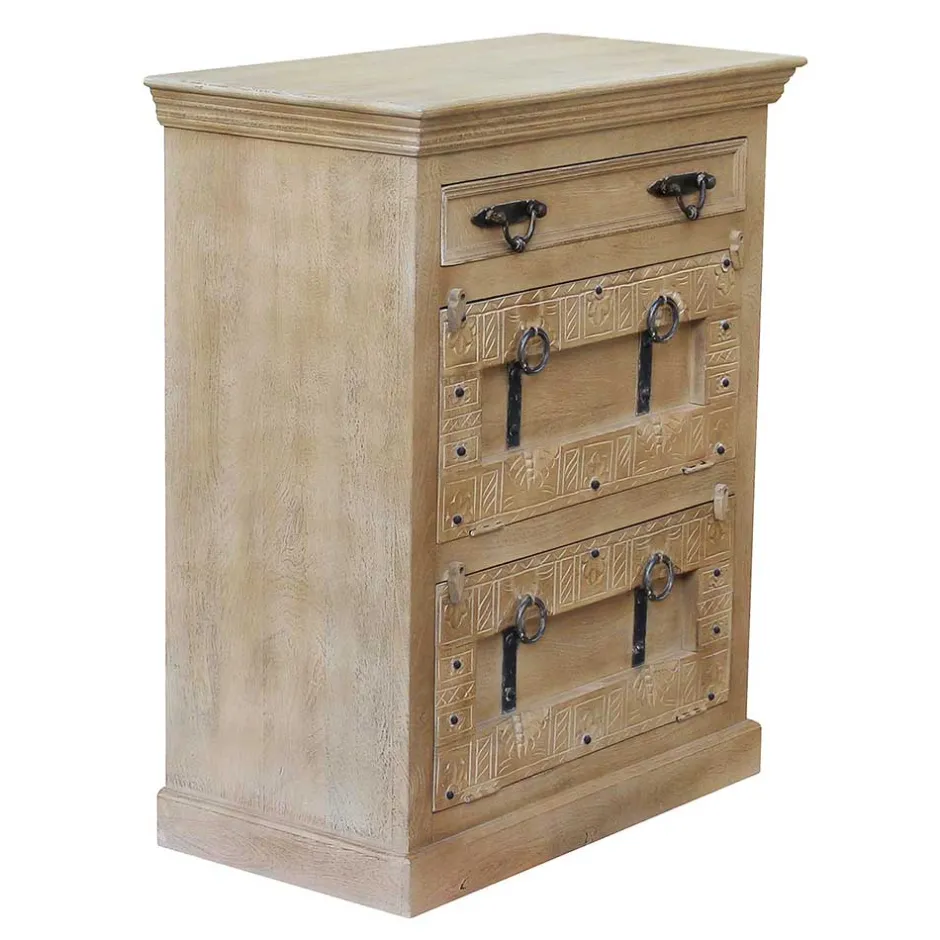 Shabby Chic Schuhkommode in Grey Wash - Abid^Wohnen Online