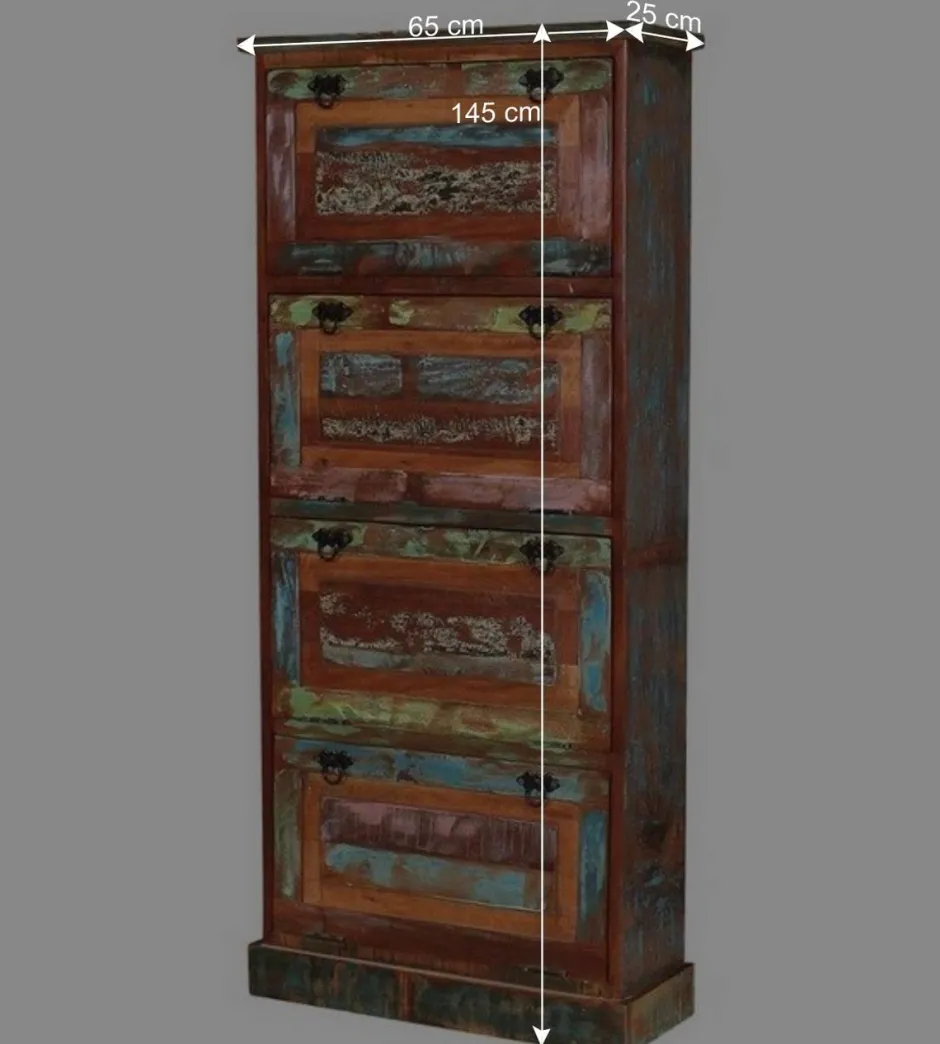 Shabby Chic Schuhschrank mit vier Klappen - Jamaica^Wohnen Sale