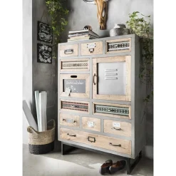 Wohnen Shabby Design Highboard aus Recyclingholz - Nuro