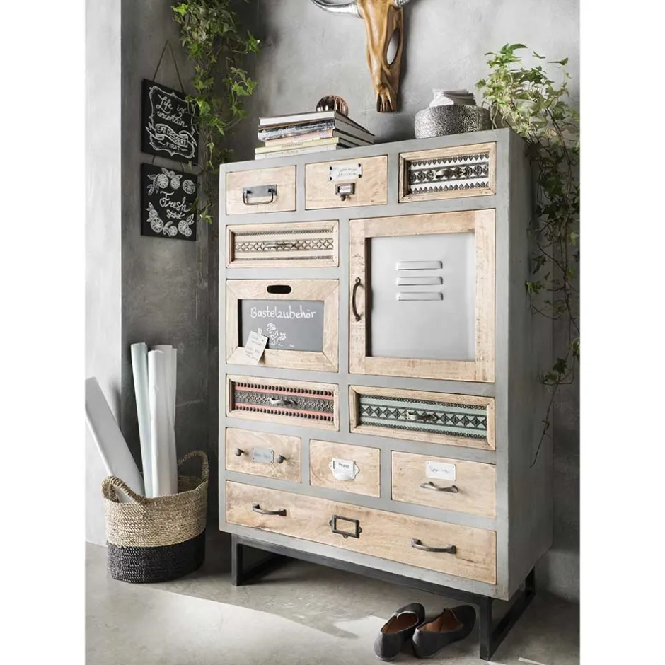 Wohnen Shabby Design Highboard aus Recyclingholz - Nuro
