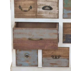 Shabby Design Kommode Leona in Weiß Bunt^Wohnen Outlet